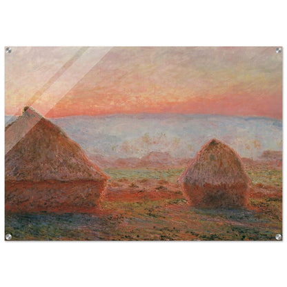 Haystacks at Giverny, the Evening Sun - claude monet Acrylic Print - 70x100 cm / 28x40″ inches | claude monet Wall Art | claude monet Prints