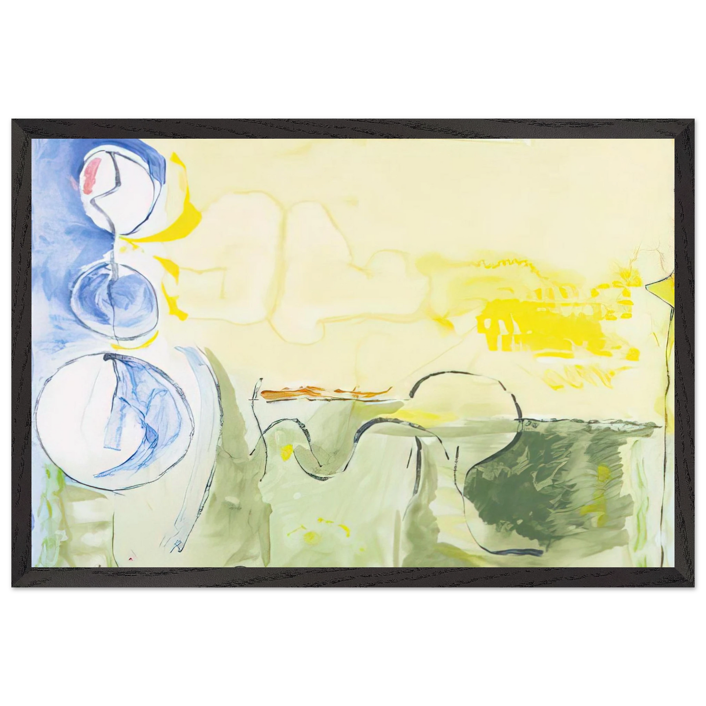 Helen Frankenthaler - Flotilla - 2006 Wall art - 30x30 cm / 12x12 inches - Premium Wooden Framed Poster With Fine Art Paper-canvas - Wood frame