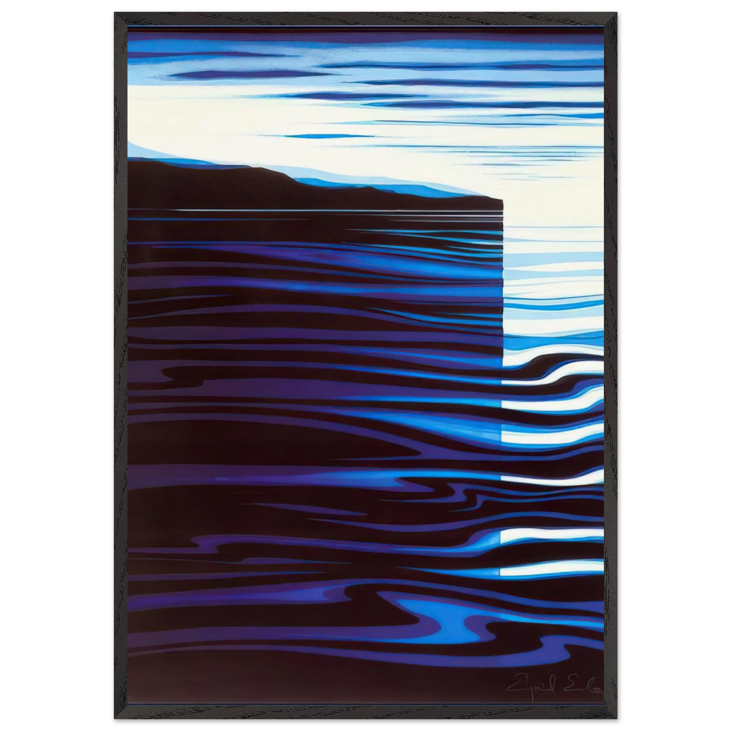 Reflections - Eyvind Earle 70x100 cm / 28x40 inches Framed Art Print – Black Wooden Frame