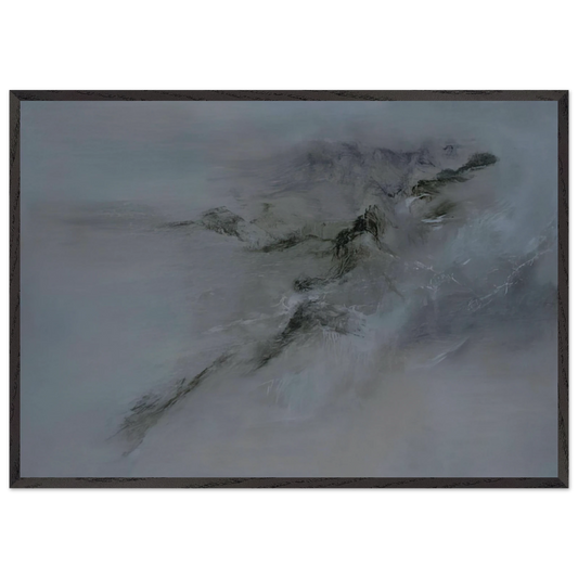 28 10 2001 2001 - Zao Wou-Ki 70x100 cm / 28x40 inches Framed Art Print – Black Wooden Frame