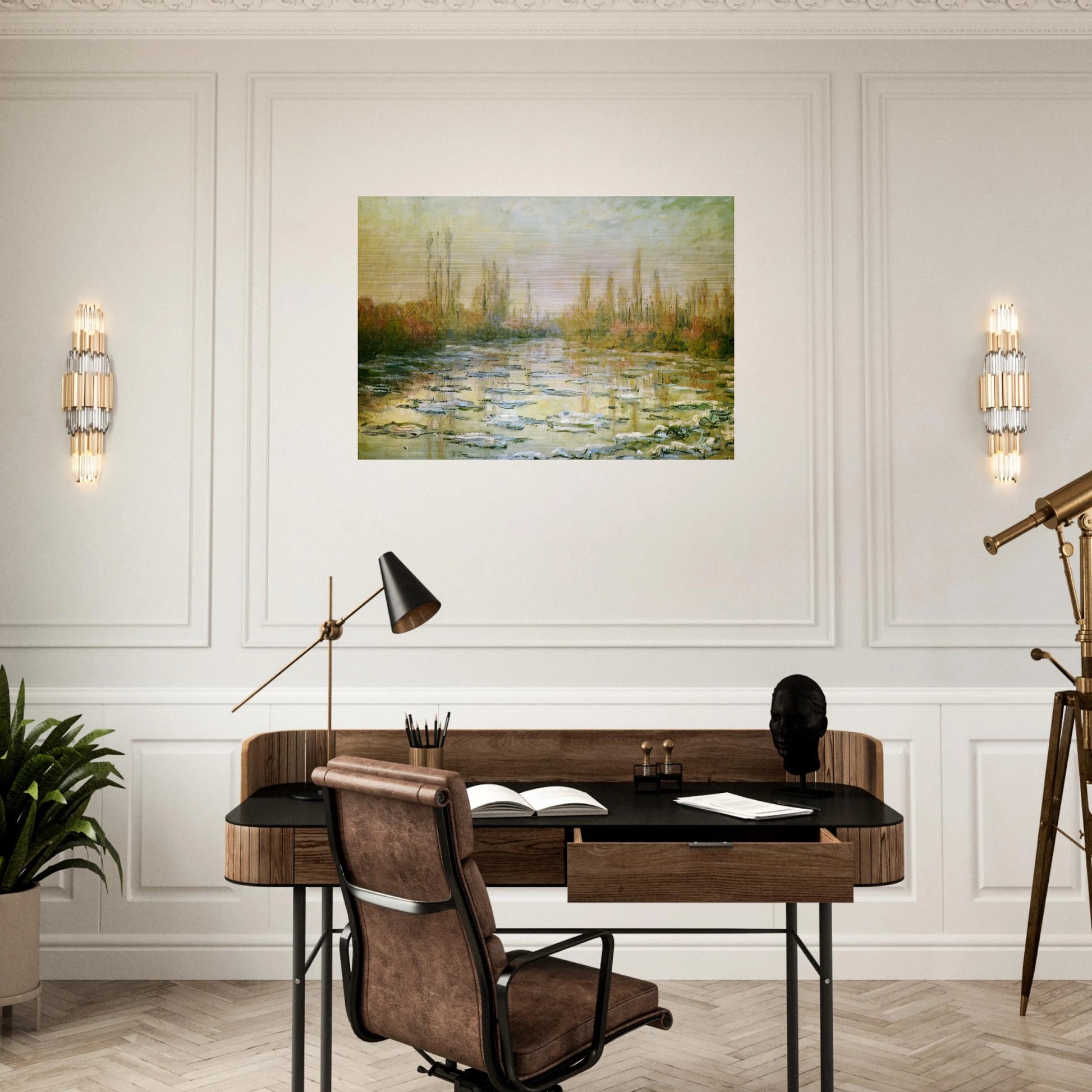 The Ice Floes - claude monet Brushed Aluminum Print - 70x100 cm / 28x40 inches | claude monet Aluminum Print | claude monet Prints