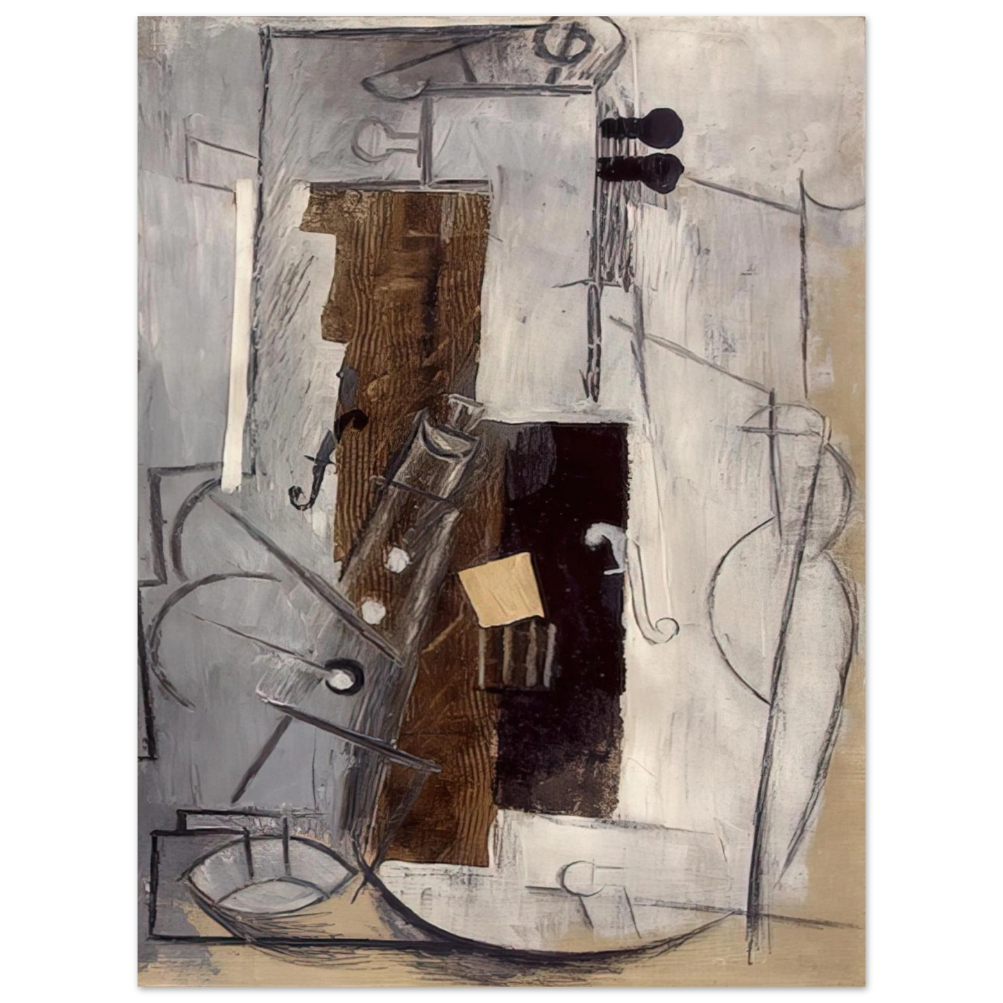 Pablo Picasso - Clarinet and Violin - 1913  75x100 cm / 30x40inches Fine Art Poster