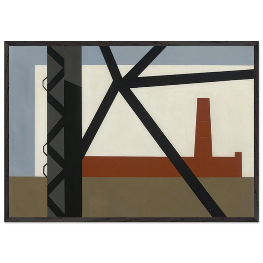 From the Bridge - 1942 - Ralston Crawford 70x100 cm / 28x40 inches Framed Art Print – Black Wooden Frame