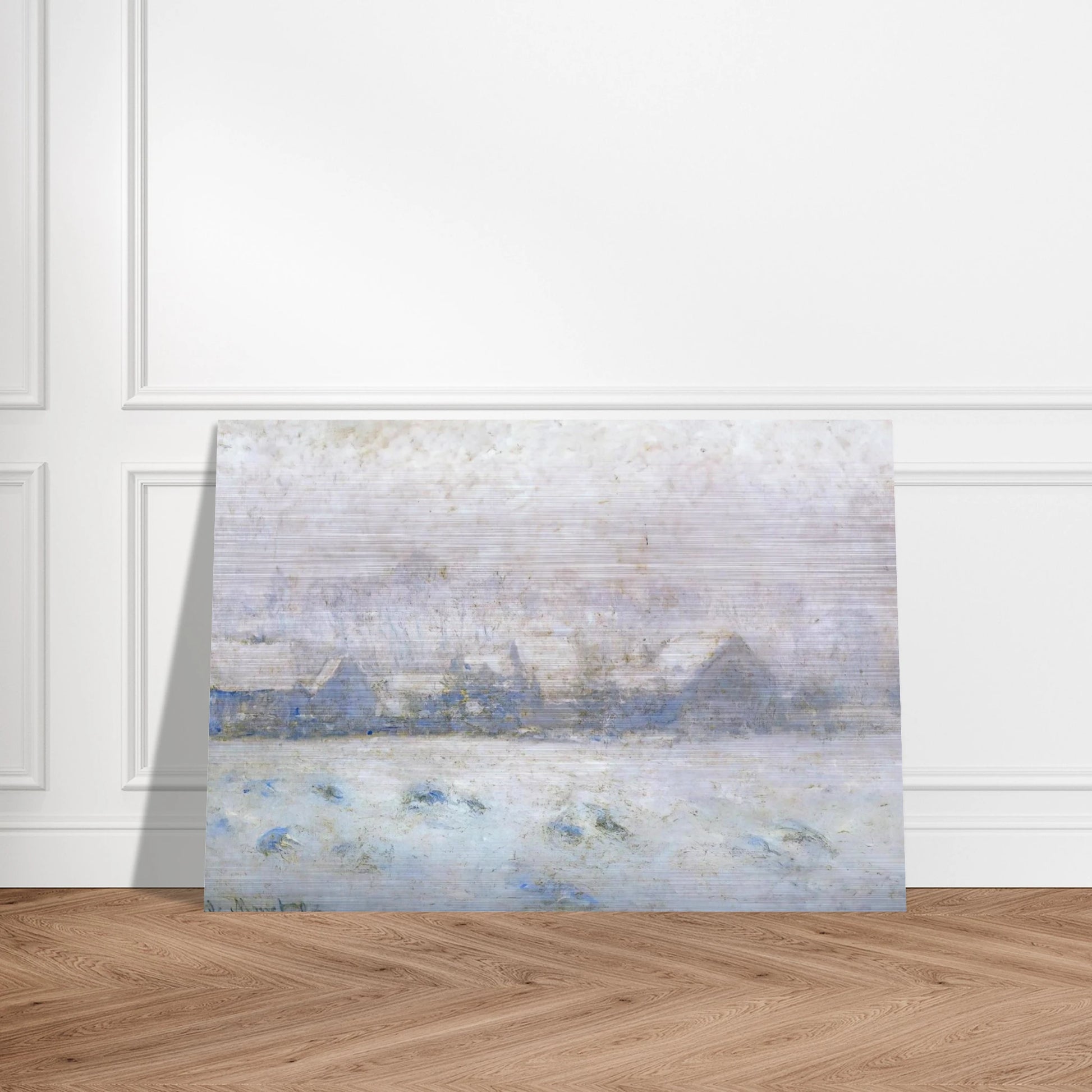 Snow Effect, Giverny - claude monet Brushed Aluminum Print - 70x100 cm / 28x40 inches | claude monet Aluminum Print | claude monet Prints