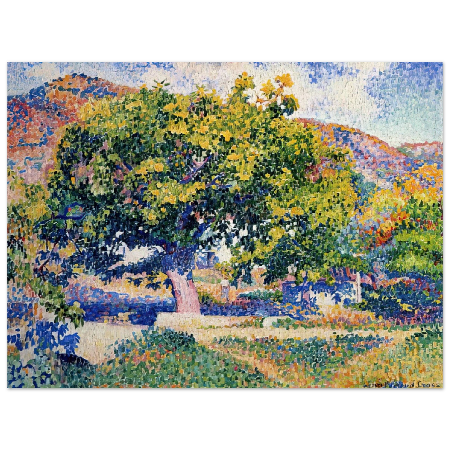 Henri-Edmond Cross - Around My House  75x100 cm / 30x40inches Fine Art Poster