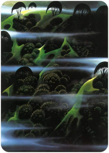 Early Morning Fog By Eyvind Earle Pack of 10 Post Cards | Eyvind Earle Post Cards | A6 (10.5 x 14.8 cm) - 4.1 x 5.8 inches