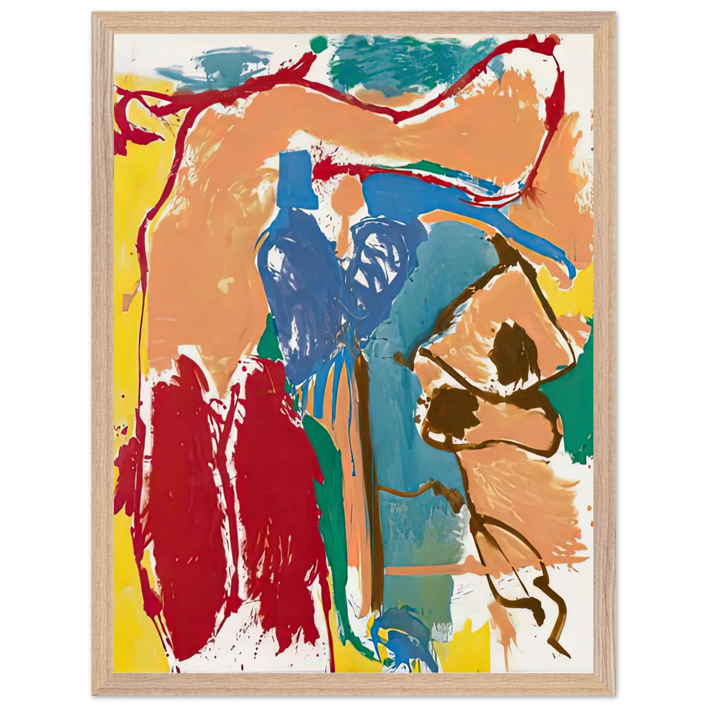 Helen Frankenthaler - Mediterranean Thoughts, 1960- Wall Art - 30x40 cm / 12x16 inches - Premium Wooden Framed Poster With Fine Art Paper-canvas - Wood frame