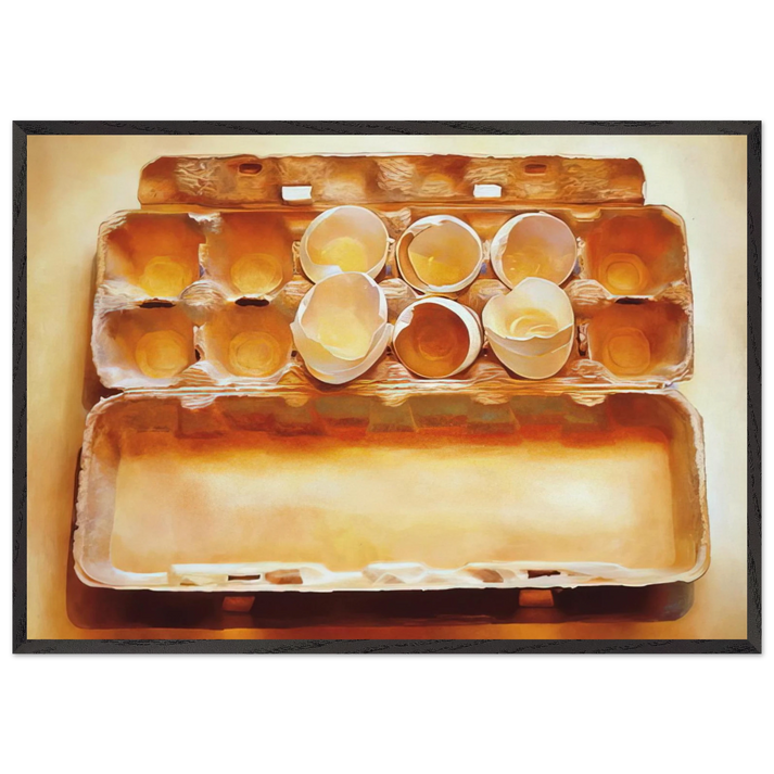 Eggs in an Egg Crate - 1975 - Mary Pratt 70x100 cm / 28x40 inches Framed Art Print – Black Wooden Frame