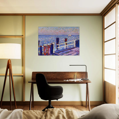 THE JETTY 1906 - Theo van Rysselberghe Brushed Aluminum Print - 70x100 cm / 28x40 inches | Theo van Rysselberghe Aluminum Print | Theo van Rysselberghe Prints