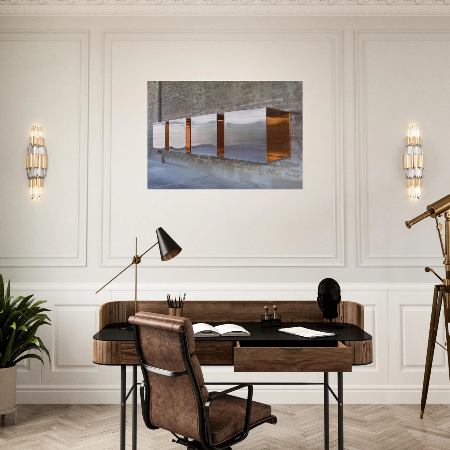 Untitled First Multi-Unit Work - 1966 - Donald Judd Brushed Aluminum Print - 70x100 cm / 28x40 inches | Donald Judd Aluminum Print | Donald Judd Prints