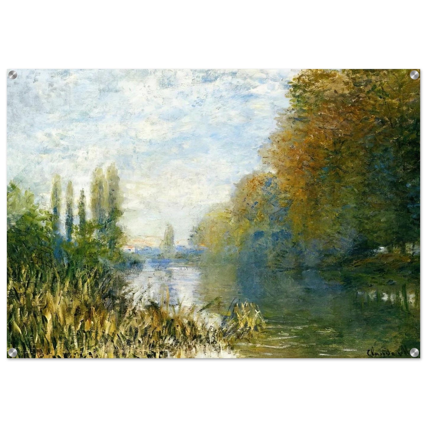 The Banks of The Seine in Autumn - claude monet Acrylic Print - 70x100 cm / 28x40″ inches