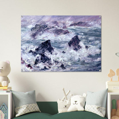 Storm at Belle-Ile - claude monet Acrylic Print - 70x100 cm / 28x40″ inches