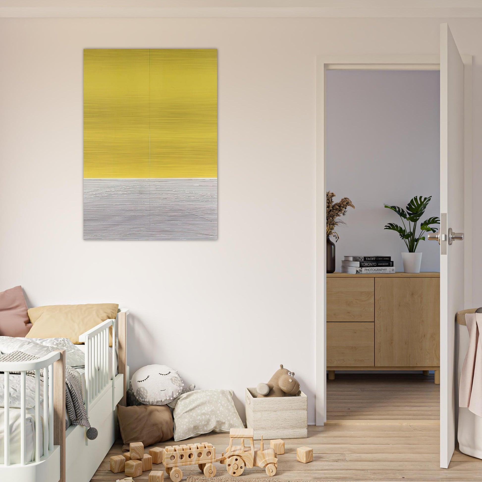 LE GRAN JAUNE - Jesus Rafael Soto Brushed Aluminum Print - 70x100 cm / 28x40 inches | Jesus Rafael Soto Aluminum Print | Jesus Rafael Soto Prints