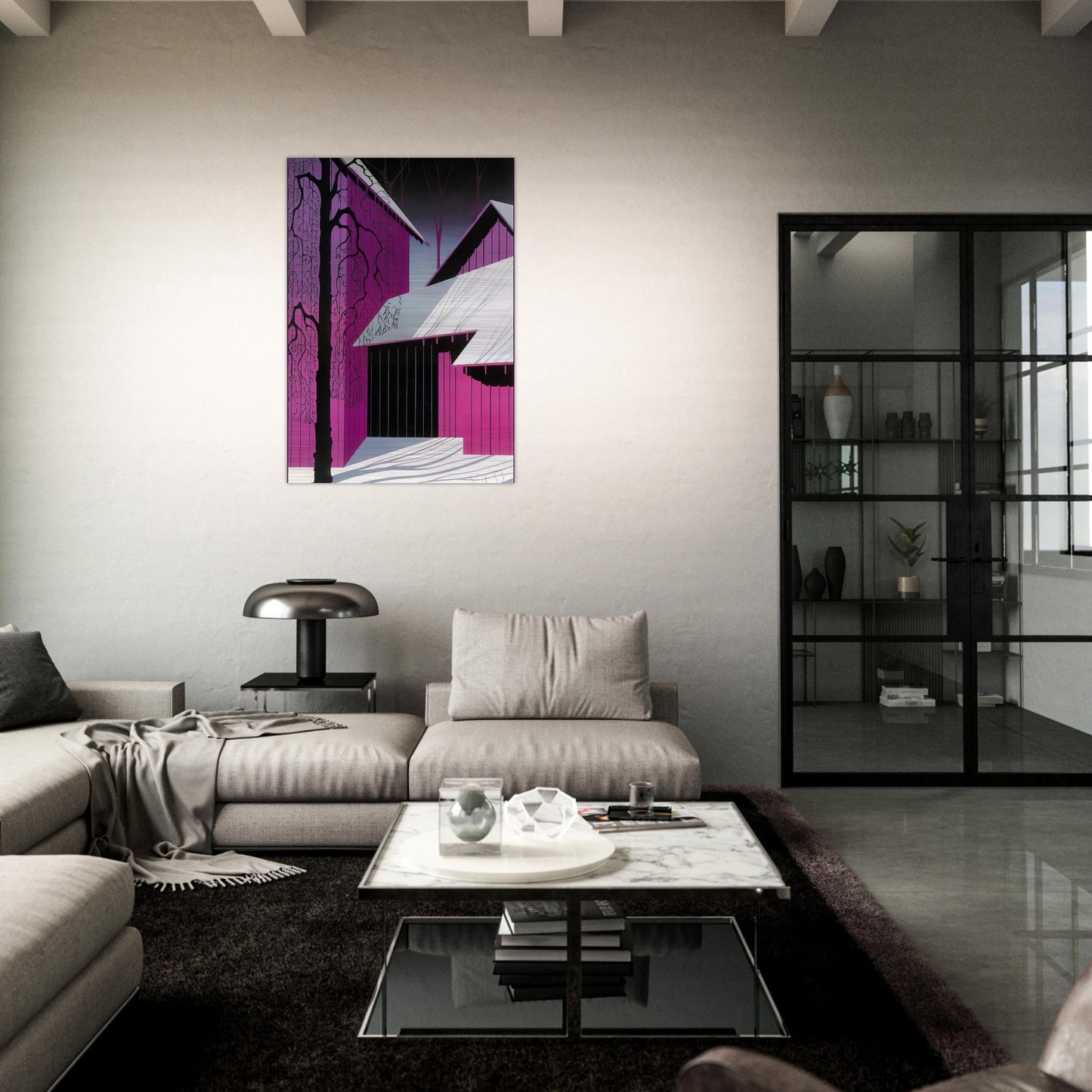 Amethyst - Eyvind Earle Brushed Aluminum Print - 70x100 cm / 28x40 inches | Eyvind Earle Aluminum Print | Eyvind Earle Prints