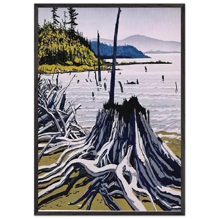 Flotsam-Allagash - 1995 - Neil Welliver 70x100 cm / 28x40 inches Framed Art Print – Black Wooden Frame