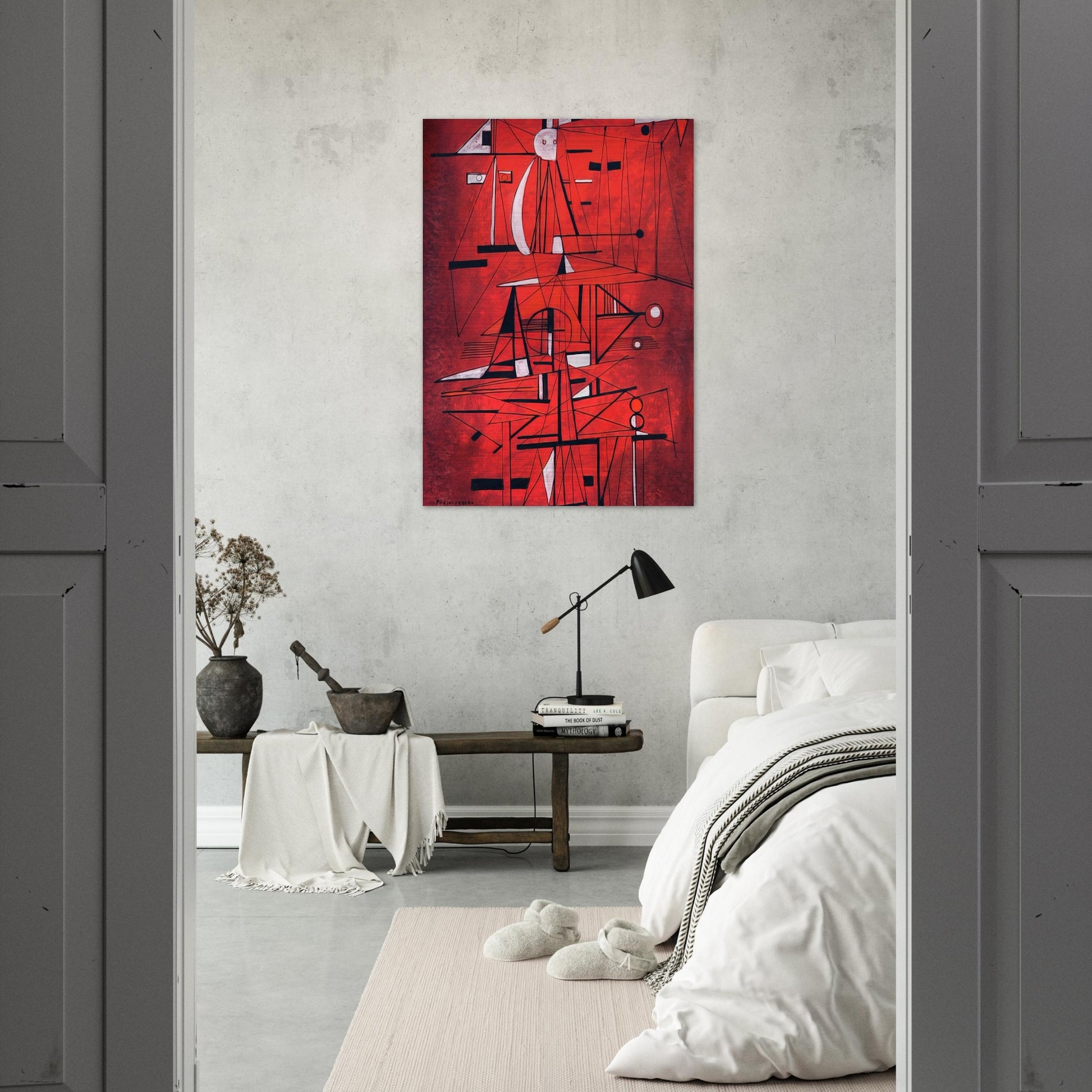 COMPOSITION 1952 - Rene Portocarrero Brushed Aluminum Print - 70x100 cm / 28x40 inches | Rene Portocarrero Aluminum Print | Rene Portocarrero Prints