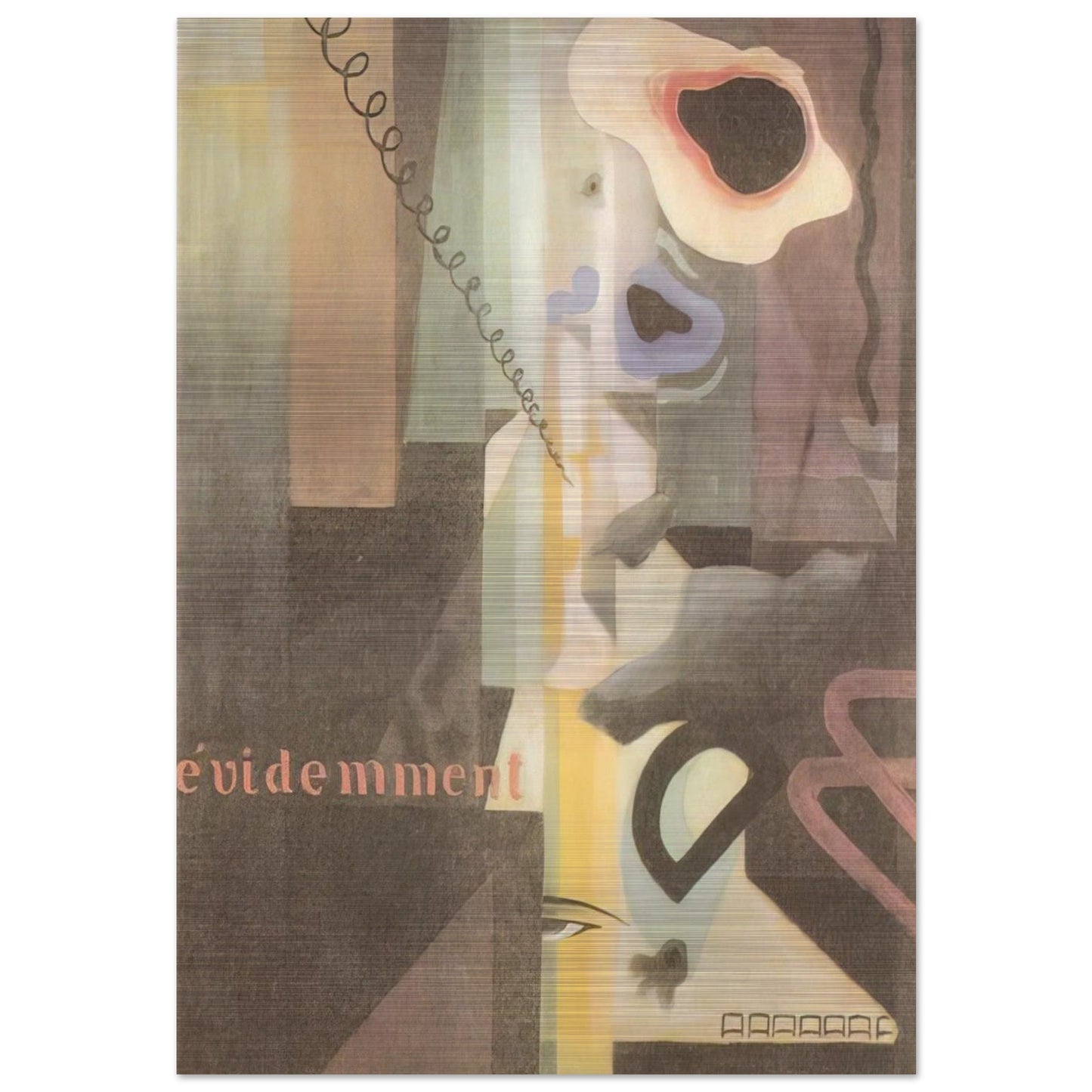 Composizione Paesaggio Dada n. 3 o n. 2 - 1921 - Julius Evola Brushed Aluminum Print - 70x100 cm / 28x40 inches | Julius Evola Aluminum Print | Julius Evola Prints