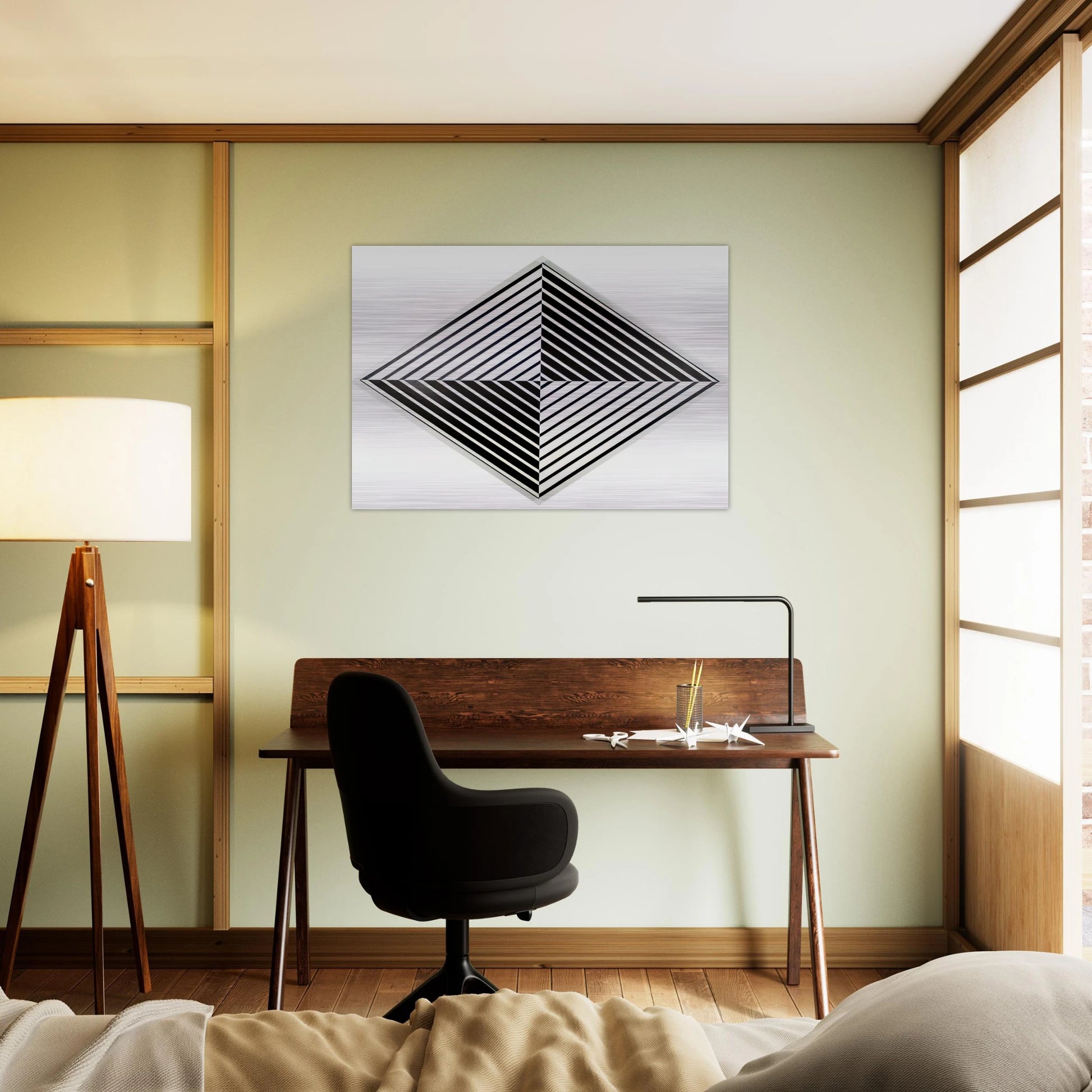 Black and White - 1952 - Carmen Herrera Brushed Aluminum Print - 70x100 cm / 28x40 inches | Carmen Herrera Aluminum Print | Carmen Herrera Prints