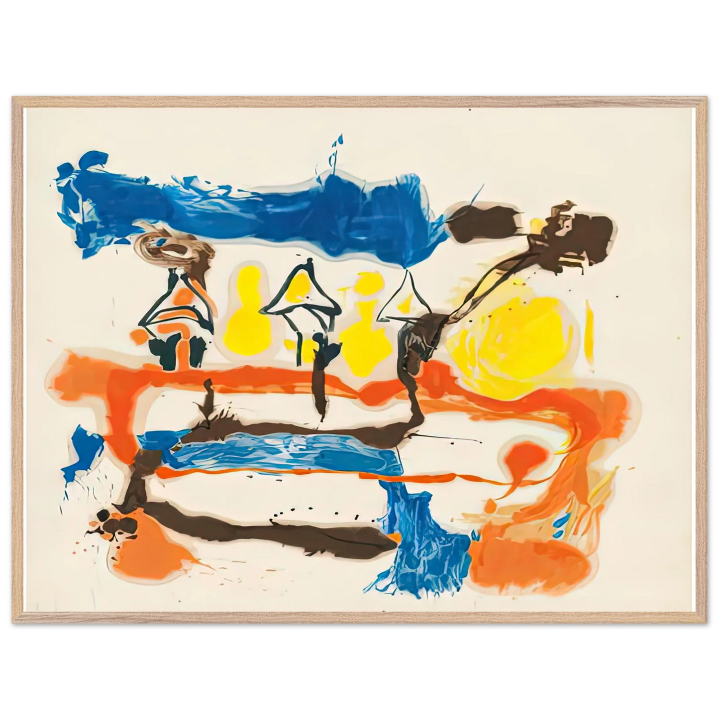Helen Frankenthaler - Fable, 1961- Wall Art - 30x40 cm / 12x16 inches - Premium Wooden Framed Poster With Fine Art Paper-canvas - Wood frame