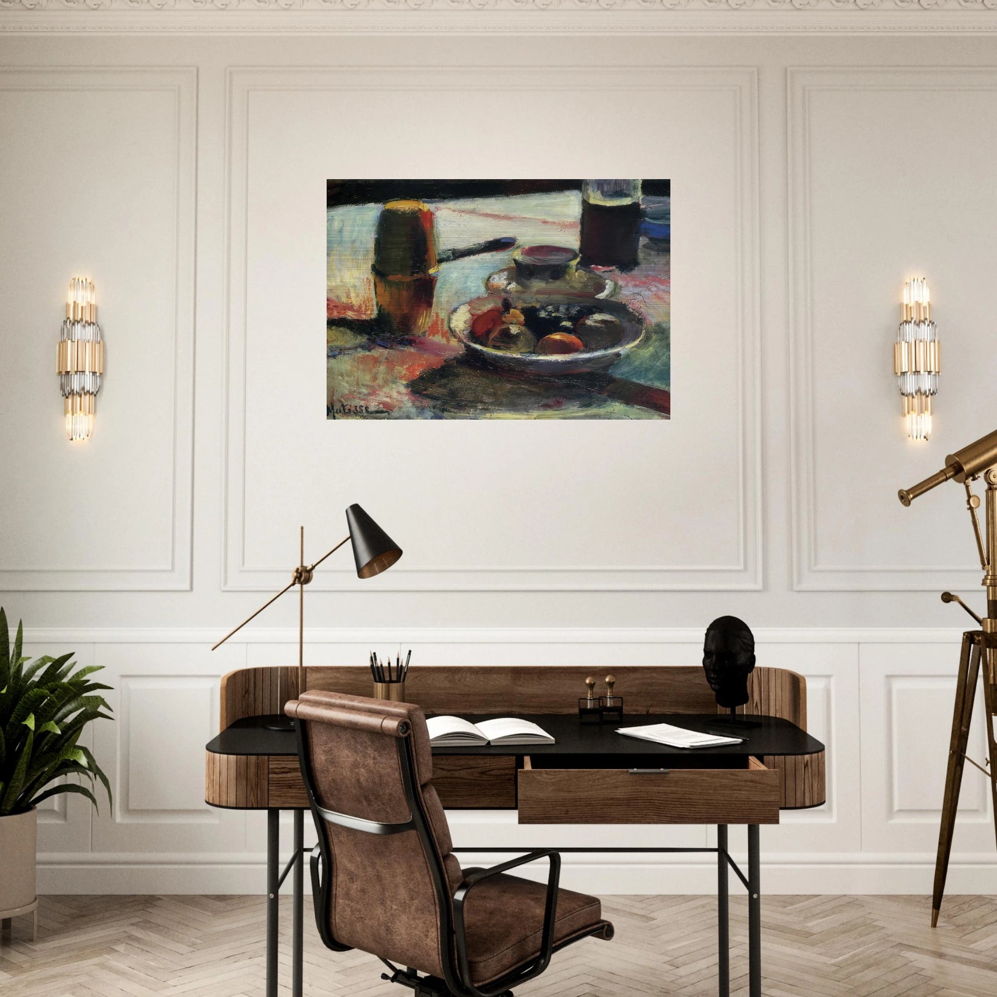 FRUIT AND COFFEE POT - Henri Matisse Brushed Aluminum Print - 70x100 cm / 28x40 inches | Henri Matisse Aluminum Print | Henri Matisse Prints