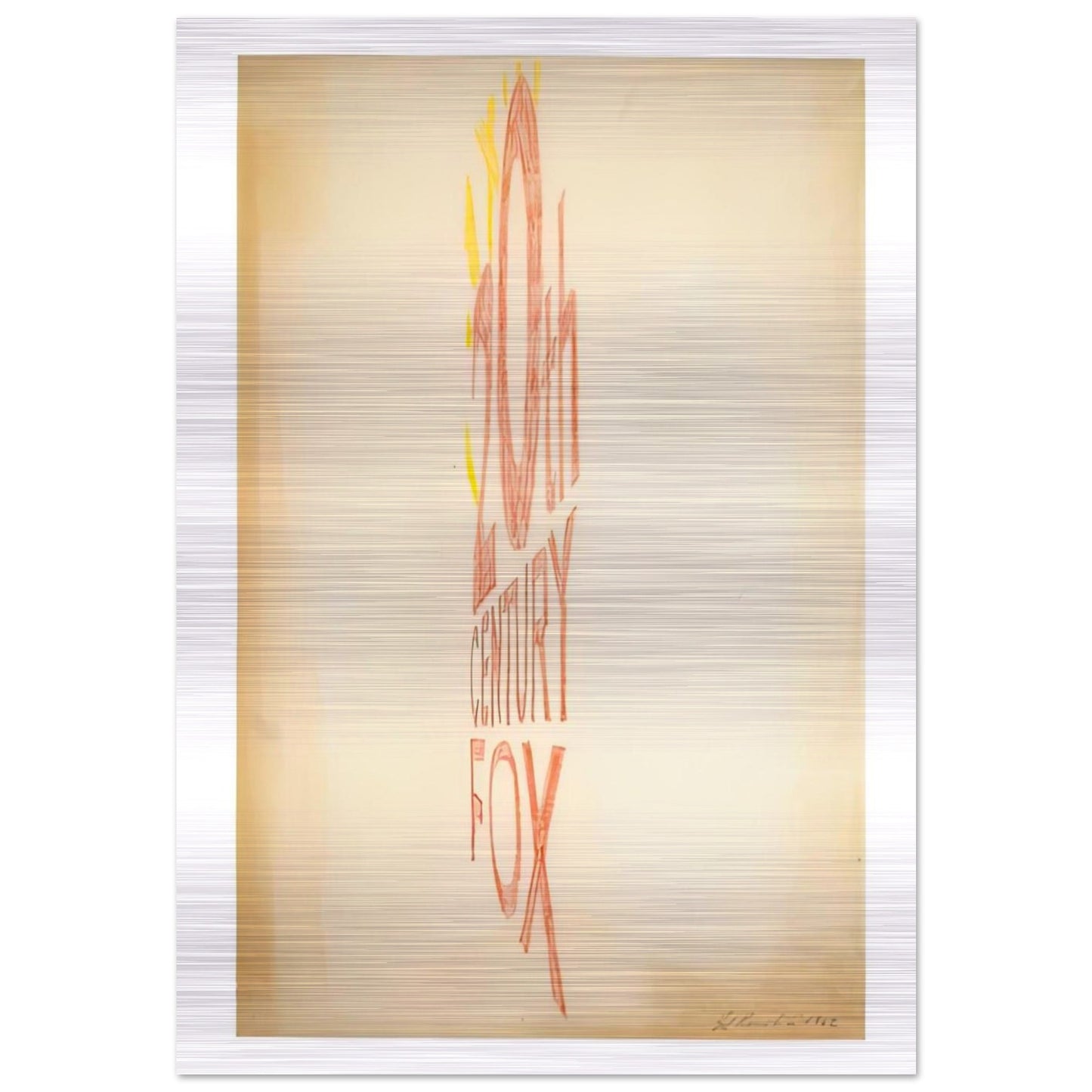 ANGLE STUDY LARGE TRADEMARK 1962 - Edward Ruscha Brushed Aluminum Print - 70x100 cm / 28x40 inches | Edward Ruscha Aluminum Print | Edward Ruscha Prints