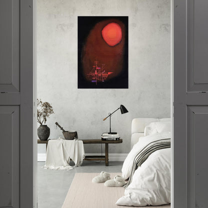 RED SUN AND SHIP - Wassily Kandinsky Brushed Aluminum Print - 70x100 cm / 28x40 inches | Wassily Kandinsky Aluminum Print | Wassily Kandinsky Prints