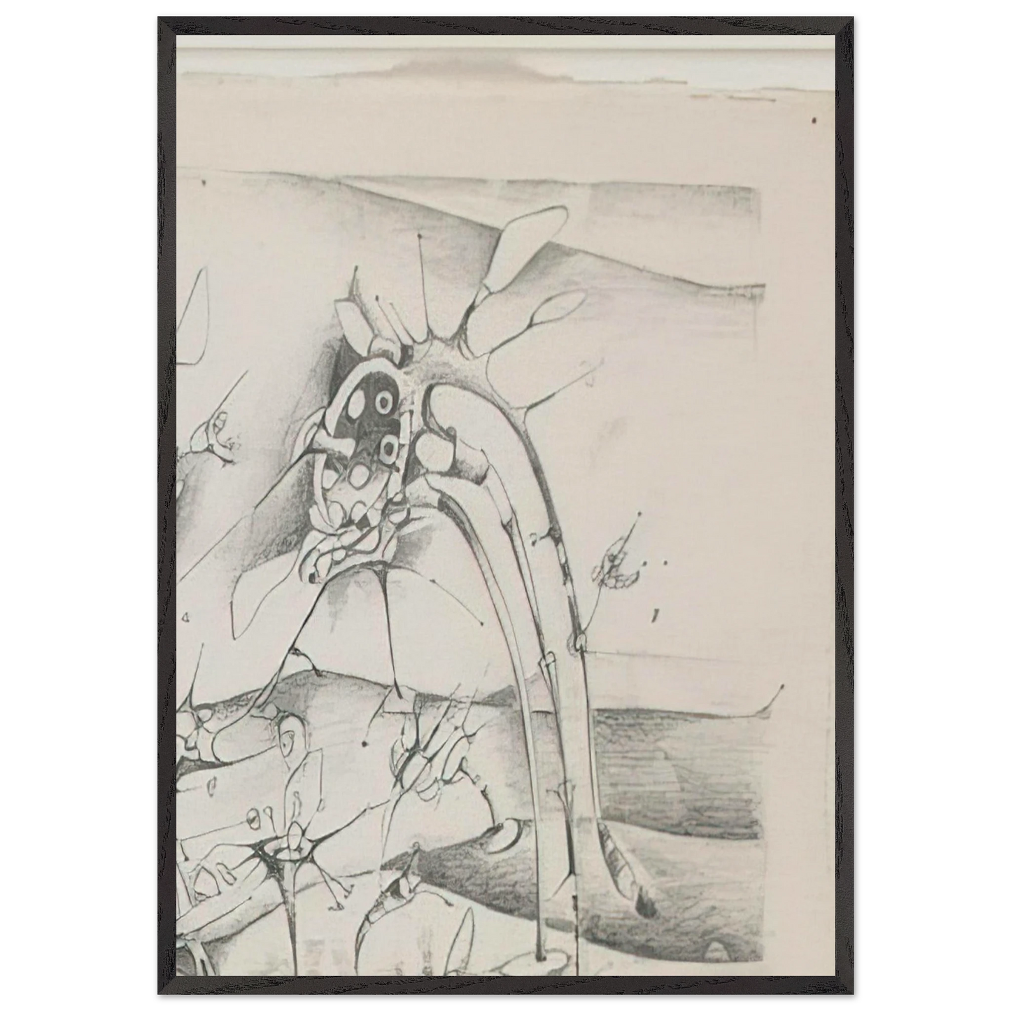 UNTITLED 1997 - Lee Bontecou 70x100 cm / 28x40 inches Framed Art Print – Black Wooden Frame