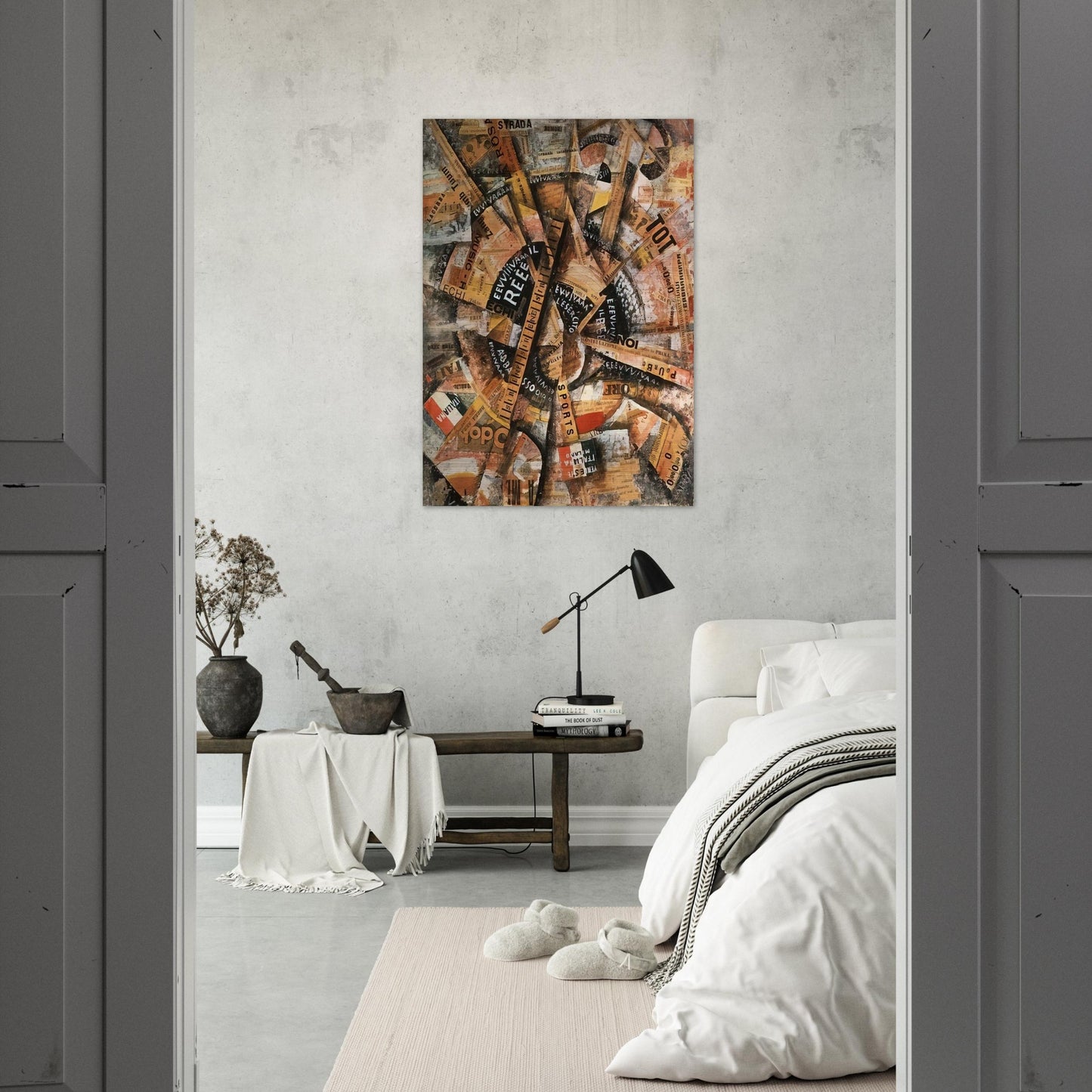 INTERVENTIONIST DEMONSTRATION PATRIOTIC HOLIDAY FREEWORD PAINTING 1914 1914 - Carlo Carra Brushed Aluminum Print - 70x100 cm / 28x40 inches | Carlo Carra Aluminum Print | Carlo Carra Prints