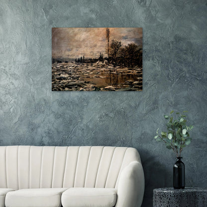 The Break-up of the Ice - claude monet Brushed Aluminum Print - 70x100 cm / 28x40 inches | claude monet Aluminum Print | claude monet Prints