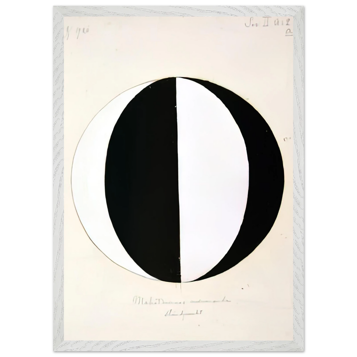 Hilma af Klint - THE MAHATMAS PRESENT STANDING POINT SERIES II NO 2A 1920 Wall art - 21x29.7 cm / 8x12" - Premium Wooden Framed Poster With Fine Art Paper-canvas - Wood frame