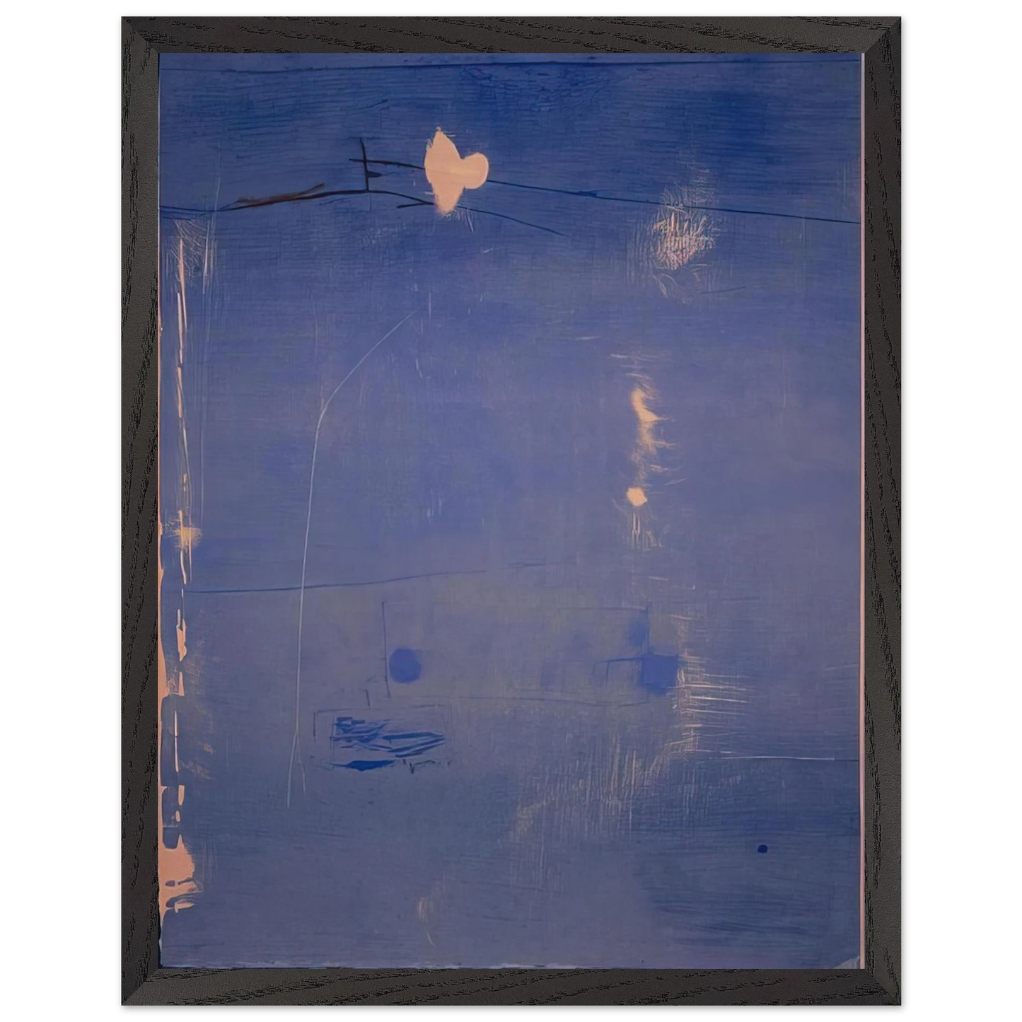 Helen Frankenthaler - Cameo - 1980 Wall art - 28x43  cm / XL (11x17 inches) - Premium Wooden Framed Poster With Fine Art Paper-canvas - Wood frame