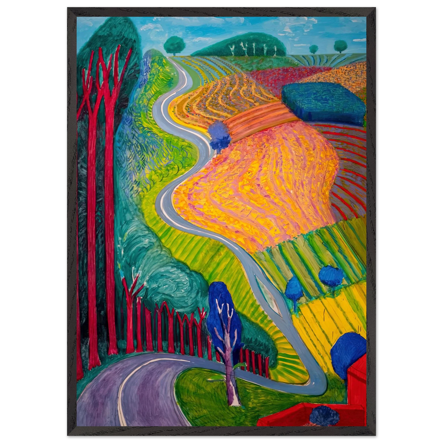 David Hockney - David Hockney Wall art - 45x60 cm / 18x24 inches - Premium Wooden Framed Poster With Fine Art Paper-canvas - Wood frame