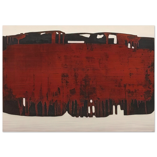 Composition rouille et noire XXV - 1974 - Pierre Soulages Brushed Aluminum Print - 70x100 cm / 28x40 inches | Pierre Soulages Aluminum Print | Pierre Soulages Prints