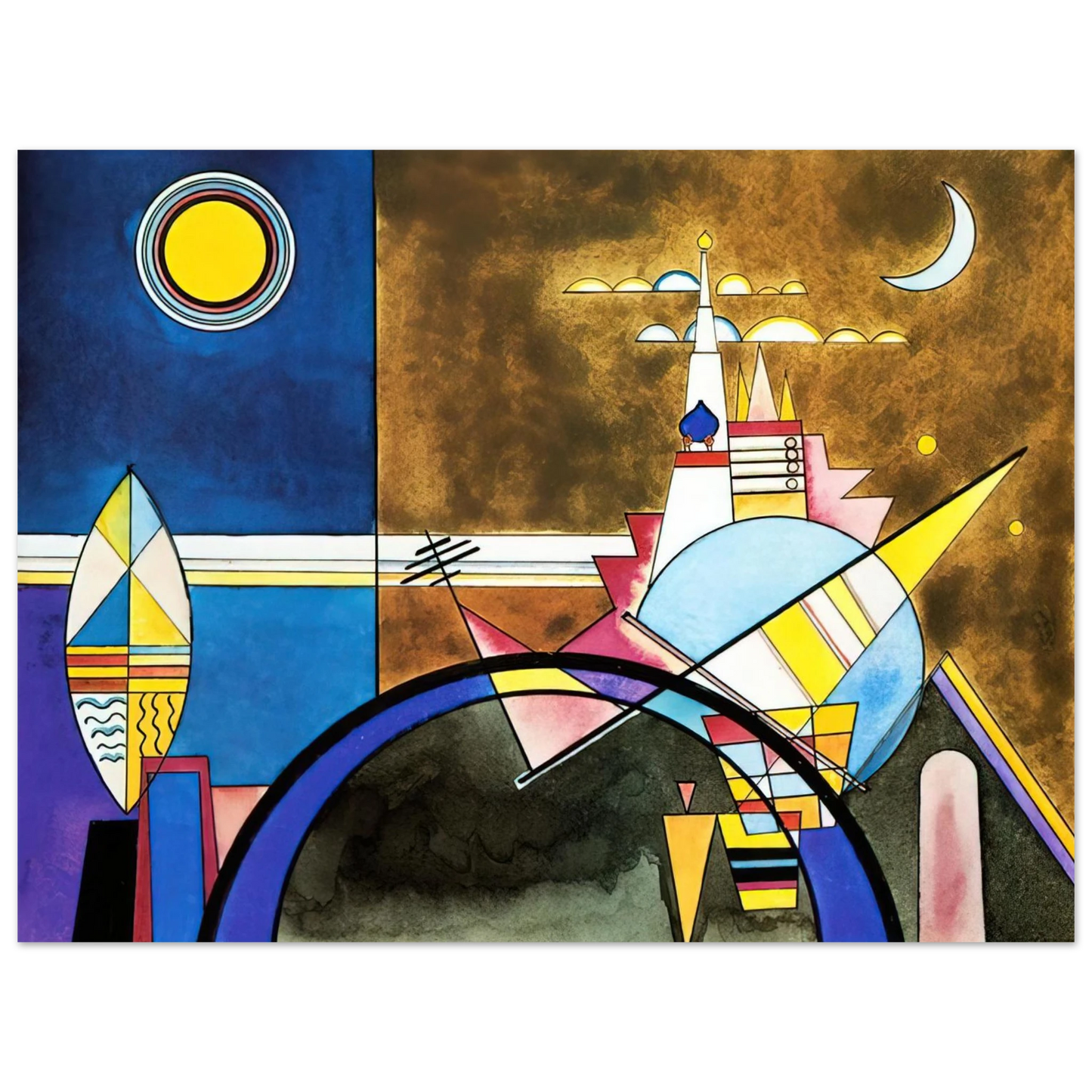 Wassily Kandinsky - PICTURE XVI THE GREAT GATE OF KIEV STAGE SET FOR MUSSORGSKY S PICTURES AT AN EXHIBITION IN 1928  75x100 cm / 30x40inches Fine Art Poster
