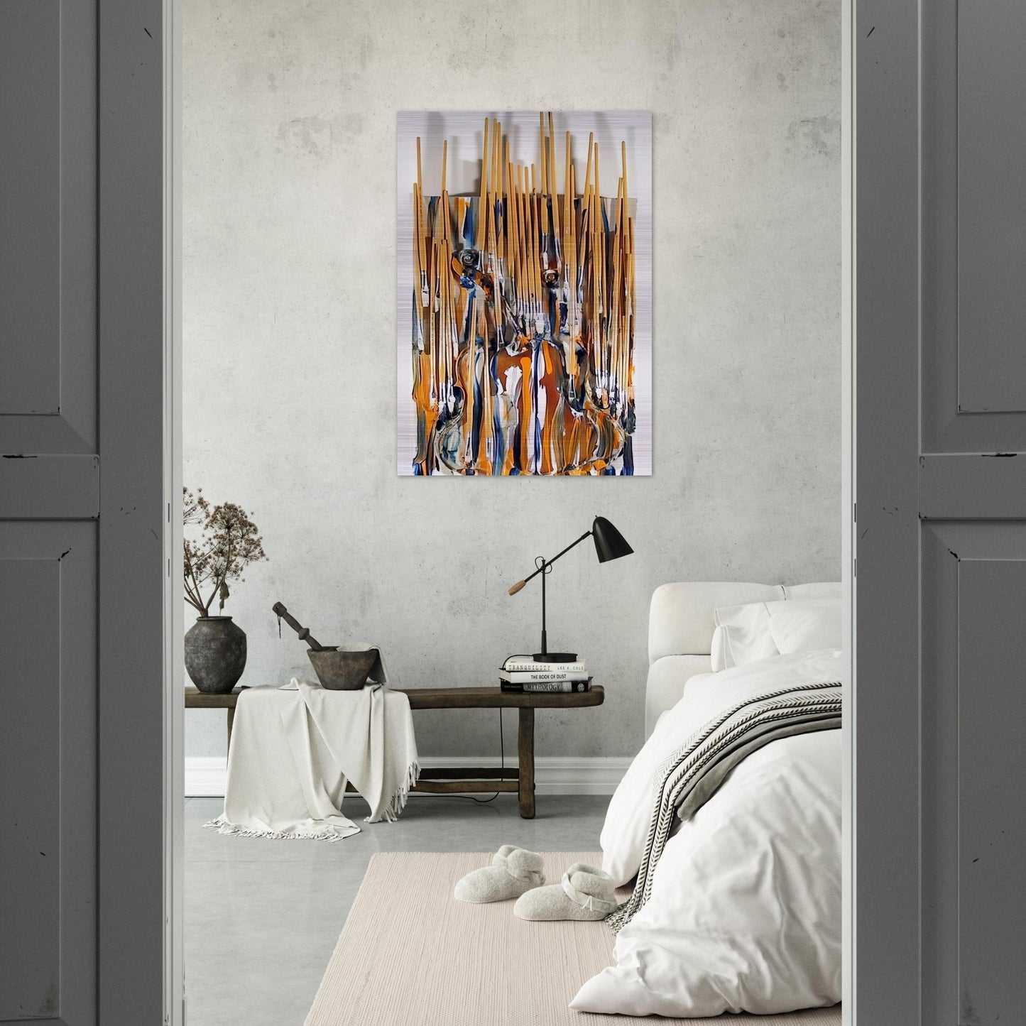 Paintbrushes  Violin - II - 1980 - Arman Brushed Aluminum Print - 70x100 cm / 28x40 inches | Arman Aluminum Print | Arman Prints