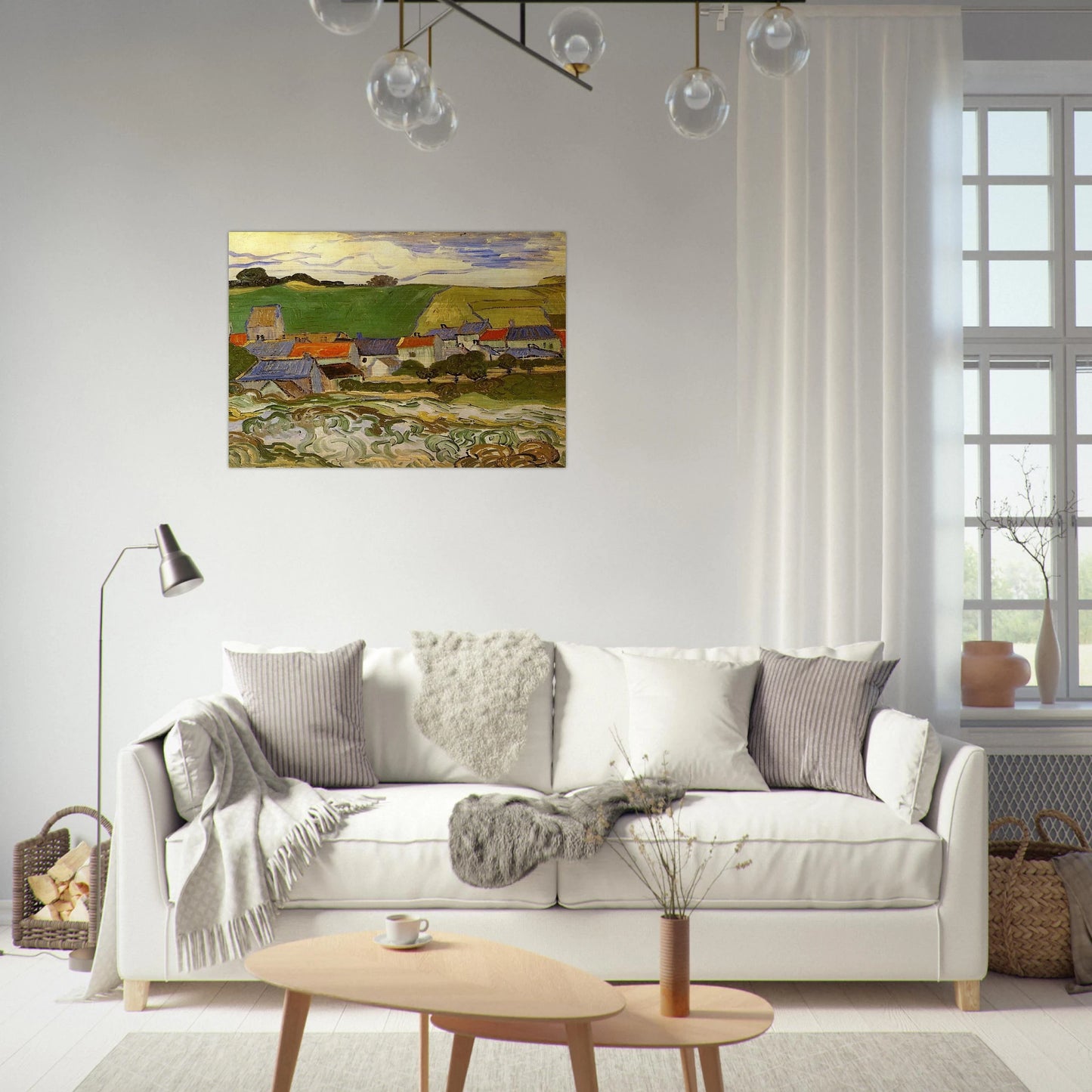 View of Auvers - Vincent van Gogh Brushed Aluminum Print - 70x100 cm / 28x40 inches | Vincent van Gogh Aluminum Print | Vincent van Gogh Prints