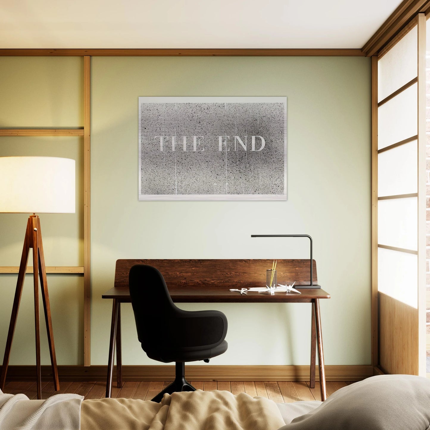 THE END 60 2005 - Edward Ruscha Brushed Aluminum Print - 70x100 cm / 28x40 inches | Edward Ruscha Aluminum Print | Edward Ruscha Prints