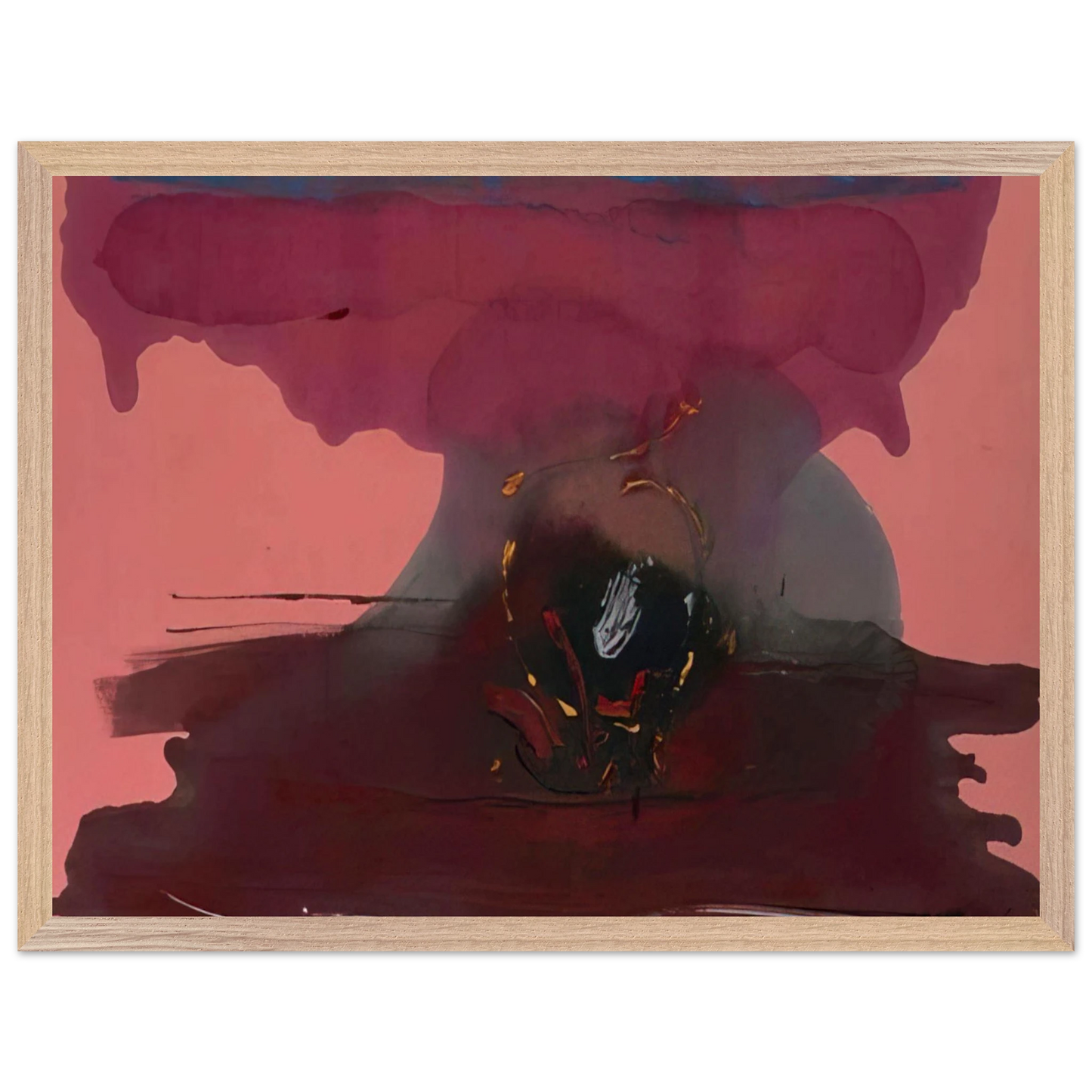 Helen Frankenthaler - Harbinger - 1986 Wall art - 40x60 cm / 16x24 inches - Premium Wooden Framed Poster With Fine Art Paper-canvas - Black frame