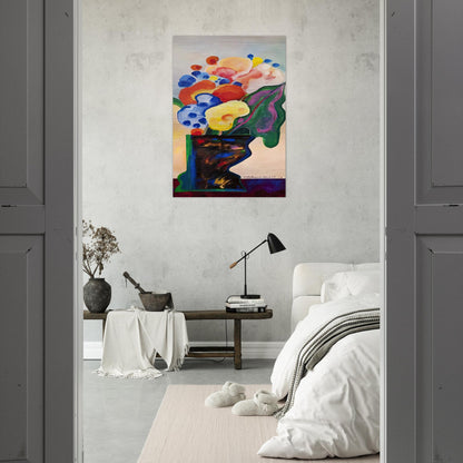 Vase With Flowers - 1990 - Aldemir Martins Brushed Aluminum Print - 70x100 cm / 28x40 inches | Aldemir Martins Aluminum Print | Aldemir Martins Prints