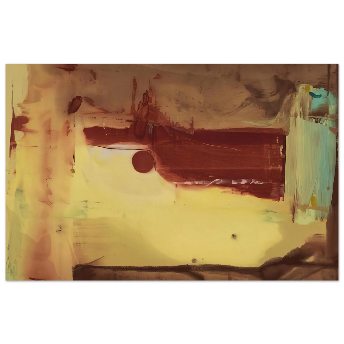 Helen Frankenthaler - Desert Pass - 1976 Wall art - 13x18 cm / 5x7 inches - Premium Wooden Framed Poster With Fine Art Paper-canvas - White frame