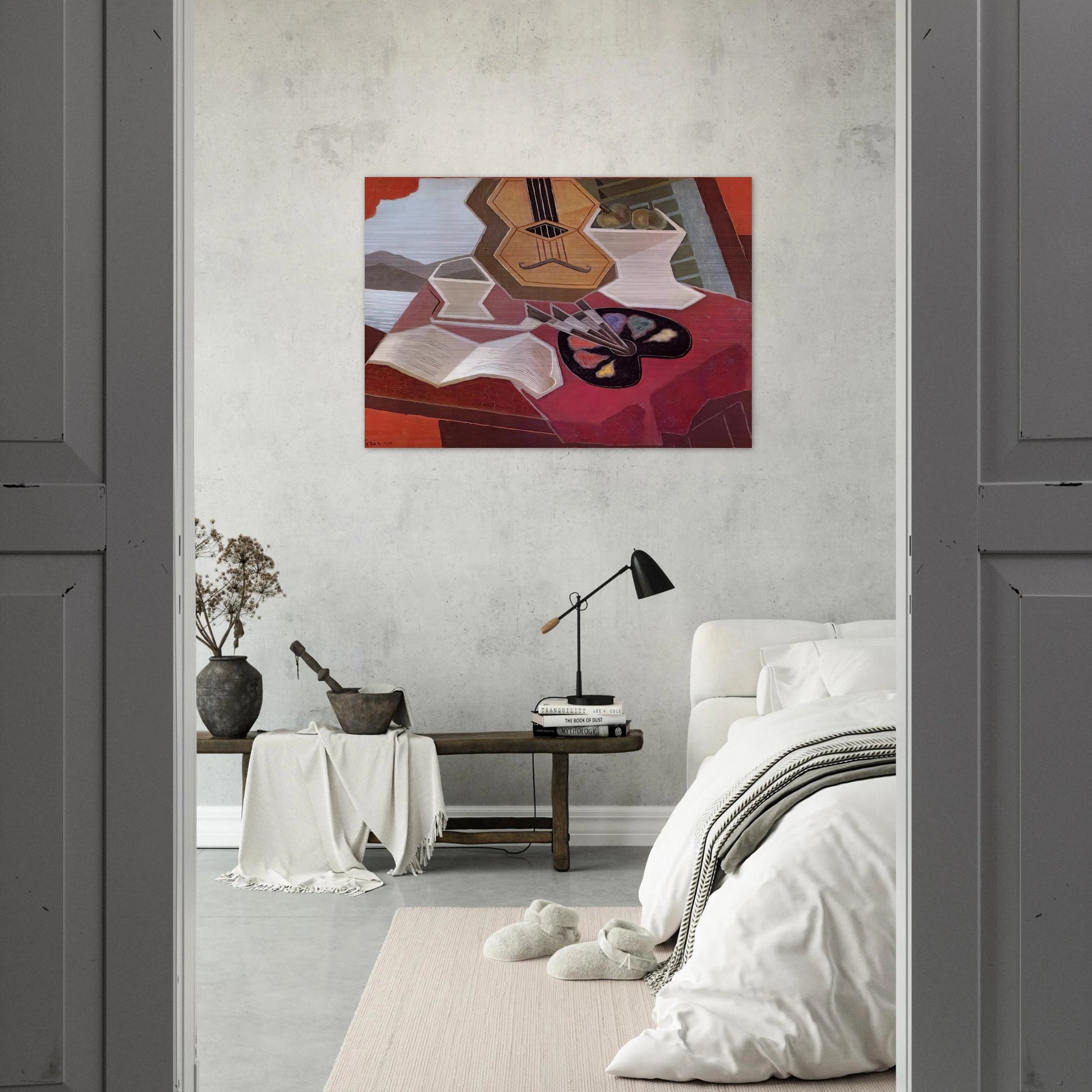 TABLE OVERLOOKING THE SEA 1925 - Juan Gris Brushed Aluminum Print - 70x100 cm / 28x40 inches | Juan Gris Aluminum Print | Juan Gris Prints