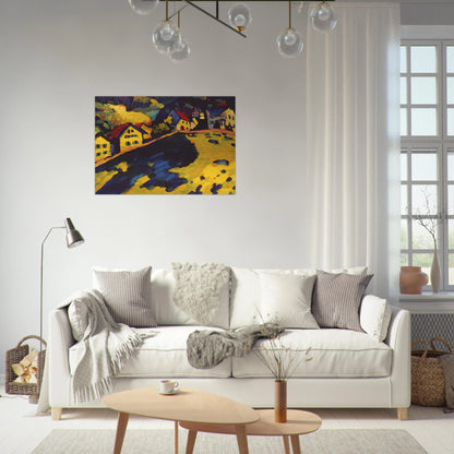 HOUSES AT MURNAU 1909 - Wassily Kandinsky Brushed Aluminum Print - 70x100 cm / 28x40 inches | Wassily Kandinsky Aluminum Print | Wassily Kandinsky Prints