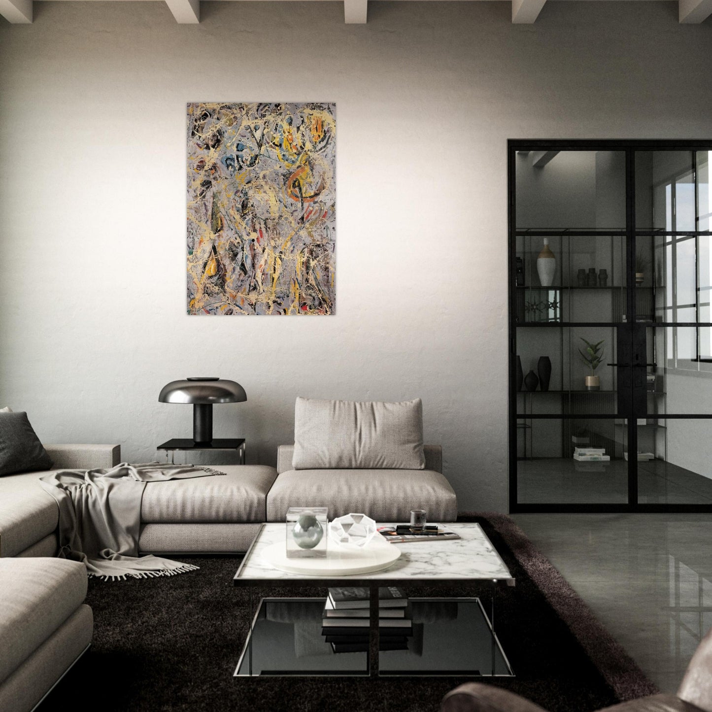 GALAXY 1947 - Jackson Pollock Brushed Aluminum Print - 70x100 cm / 28x40 inches | Jackson Pollock Aluminum Print | Jackson Pollock Prints