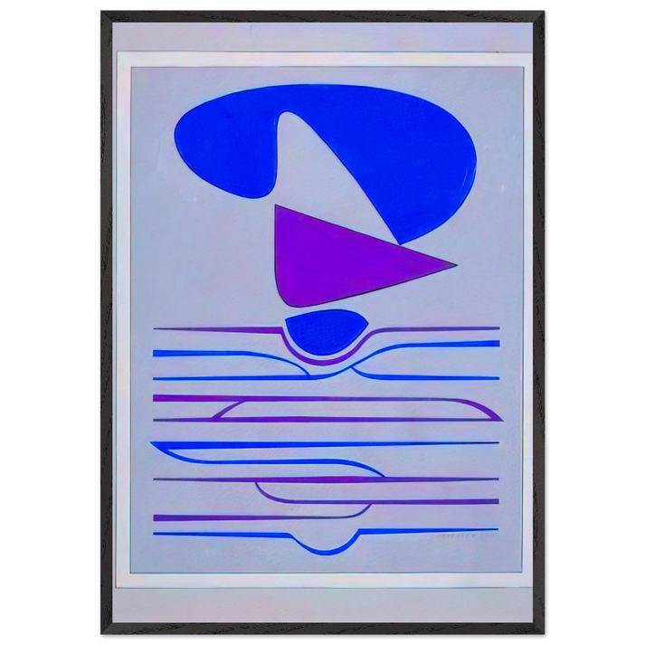 Kateau - 1953 - Victor Vasarely 70x100 cm / 28x40 inches Framed Art Print – Black Wooden Frame