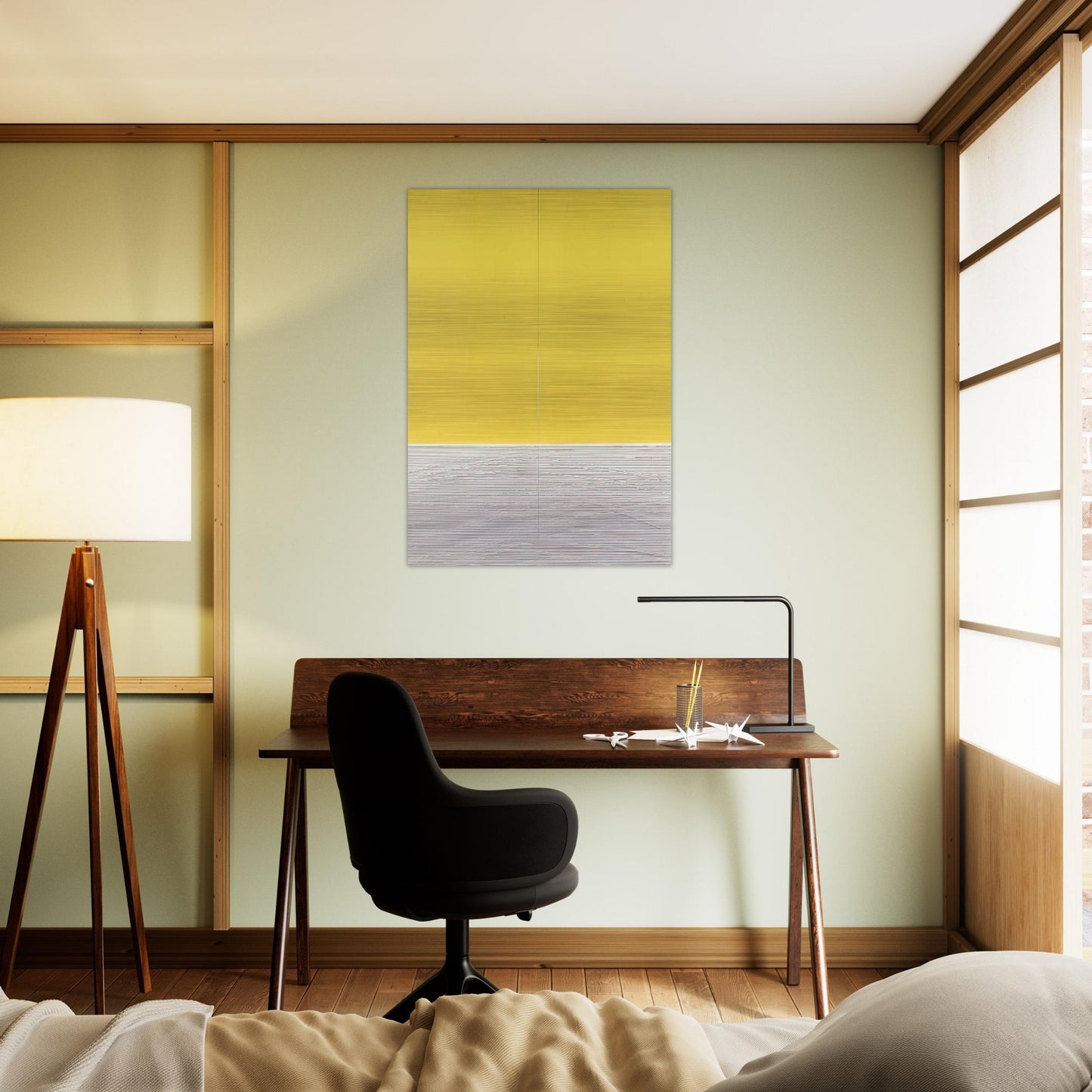 LE GRAN JAUNE - Jesus Rafael Soto Brushed Aluminum Print - 70x100 cm / 28x40 inches | Jesus Rafael Soto Aluminum Print | Jesus Rafael Soto Prints