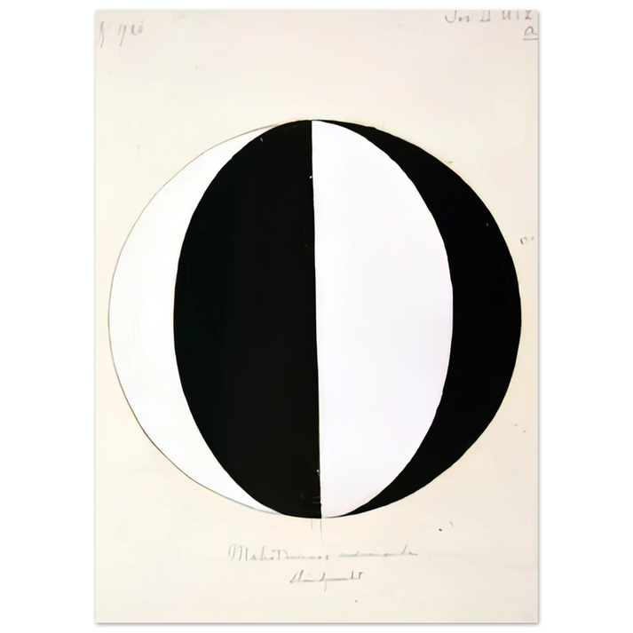 Hilma af Klint - THE MAHATMAS PRESENT STANDING POINT SERIES II NO 2A 1920 Wall art - 28x43  cm / XL (11x17 inches) - Premium Wooden Framed Poster With Fine Art Paper-canvas - Black frame