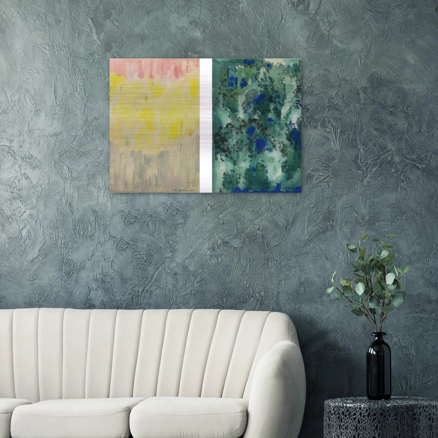 Harmony in Blue and Green. Abstract Composition - Abstract Art - Natalia Goncharova Brushed Aluminum Print - 70x100 cm / 28x40 inches | Natalia Goncharova Aluminum Print | Natalia Goncharova Prints