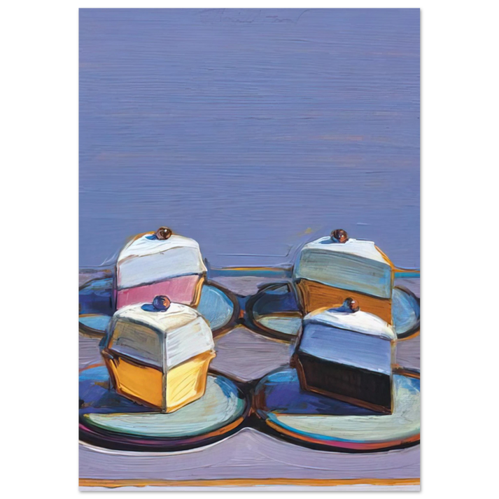 Wayne Thiebaud - Meringue Mix - 1999 Wall Art - 21x29.7 cm / 8x12" - Premium Wooden Framed Poster With Fine Art Paper - Black frame