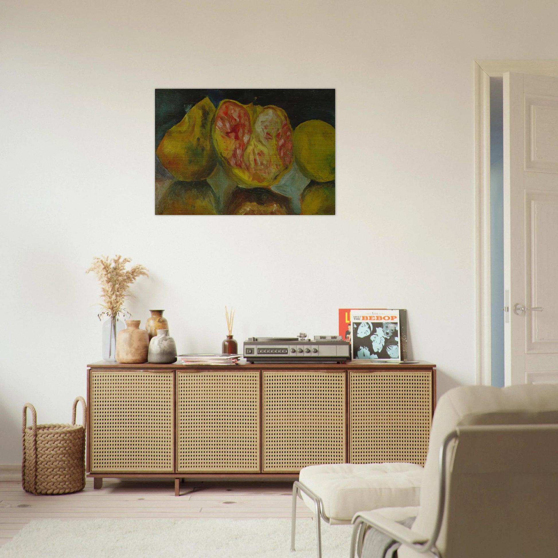STILL LIFE POMEGRANATES - Salvador Dali Brushed Aluminum Print - 70x100 cm / 28x40 inches | Salvador Dali Aluminum Print | Salvador Dali Prints