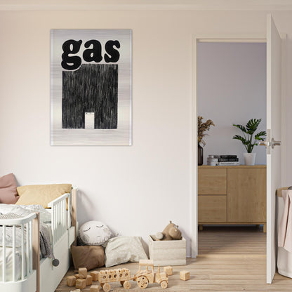 GAS 1962 - Edward Ruscha Brushed Aluminum Print - 70x100 cm / 28x40 inches | Edward Ruscha Aluminum Print | Edward Ruscha Prints